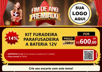 Modelo de Cartaz para Cartaz A4 Horizontal com o tema Fim de Ano Premiado para Maquinas e Ferramentas