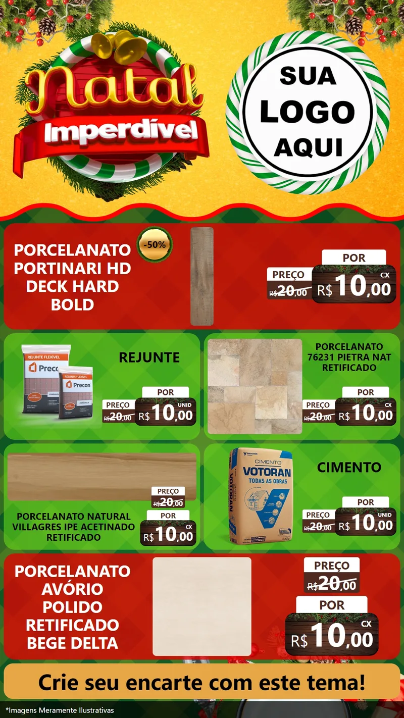 Modelo de TV para TV Vertical com o tema Natal Imperdível para Pisos e revestimentos
