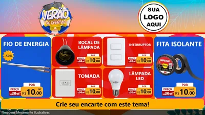 Modelo de TV para TV Horizontal com o tema Verão de Ofertas para Materiais Elétricos