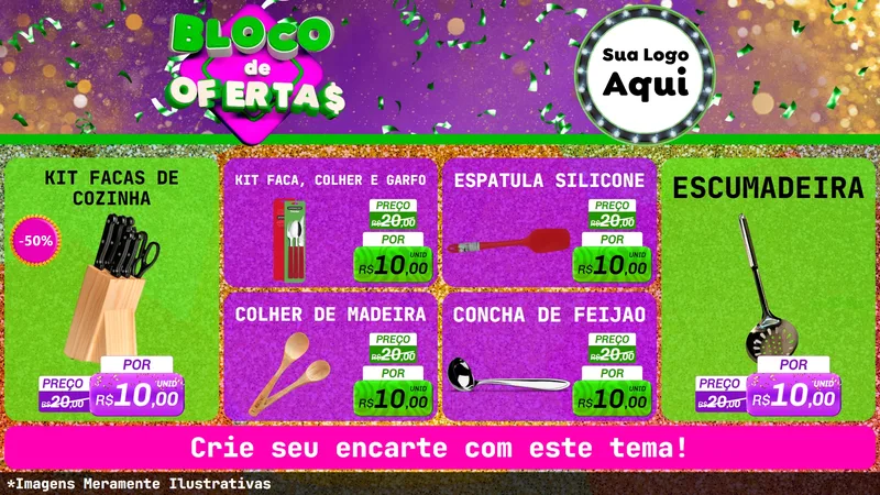 Modelo de TV para TV Horizontal com o tema Bloco de Ofertas para Utilidades Domésticas