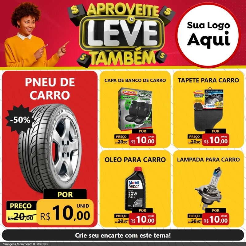 Modelo de Rede Social para Feed Facebook com o tema Aproveite e Leve Também para Auto peças