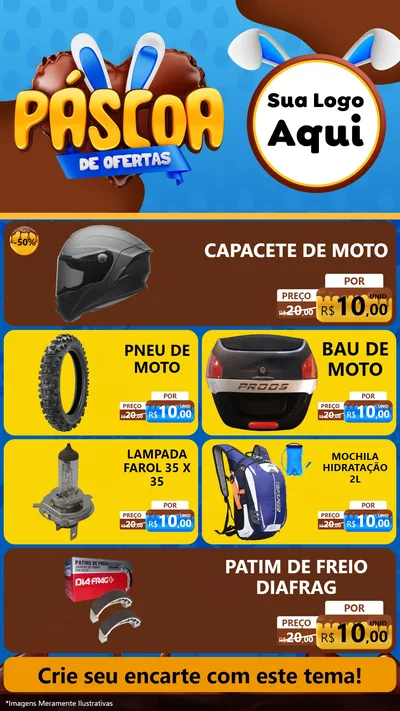 Modelo de TV para TV Vertical com o tema Páscoa de Ofertas para Moto peças
