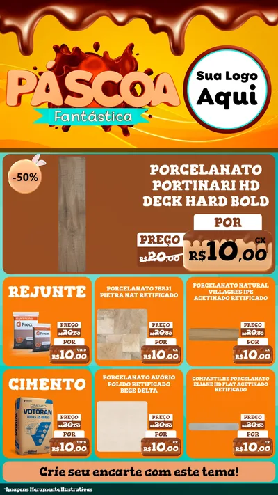 Modelo de Rede Social para Stories com o tema Páscoa Fantástica para Pisos e revestimentos