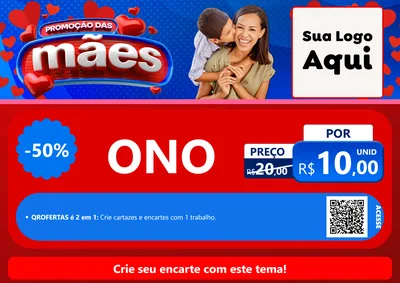 Modelo de Cartaz para Cartaz A4 Horizontal com o tema Promoção das Mães para Óticas
