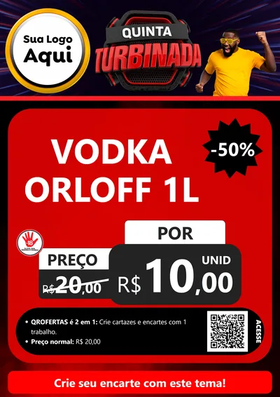Modelo de Cartaz para Cartaz A4 Vertical com o tema Quinta Turbinada para Distribuidora de bebidas