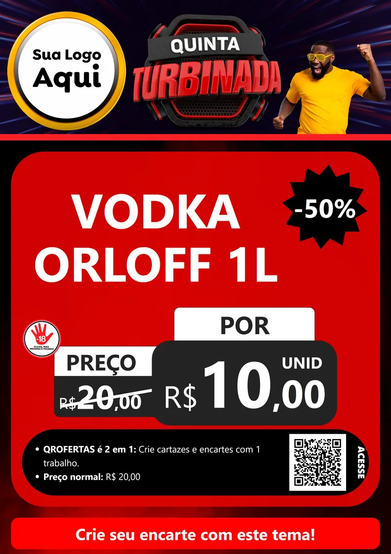 Modelo de Cartaz para Cartaz A4 Vertical com o tema Quinta Turbinada para Distribuidora de bebidas