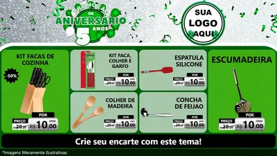Modelo de TV para TV Horizontal com o tema Promoção de Aniversário - 5 Anos para Utilidades Domésticas