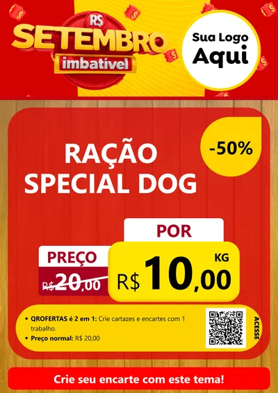 Modelo de Cartaz para Cartaz A4 Vertical com o tema Setembro Imbatível para Pet Shop