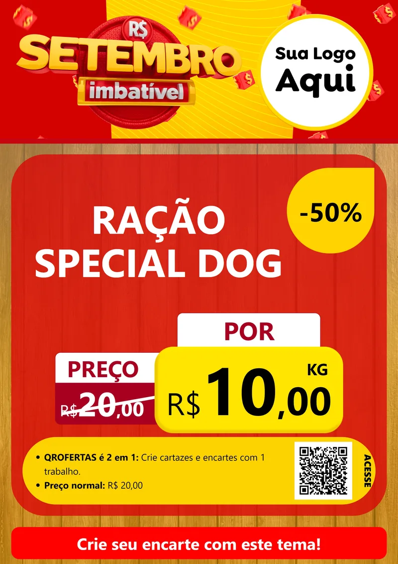 Modelo de Cartaz para Cartaz A4 Vertical com o tema Setembro Imbatível para Pet Shop