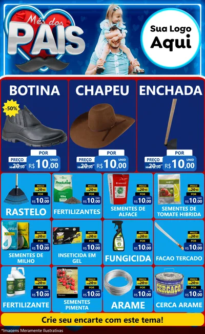 Modelo de Encarte para Encarte Grande com o tema Mês Dos Pais para Agropecuária