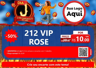 Modelo de Cartaz para Cartaz A4 Horizontal com o tema Dia J - O Dia Mais Barato Do Mês para Perfumes