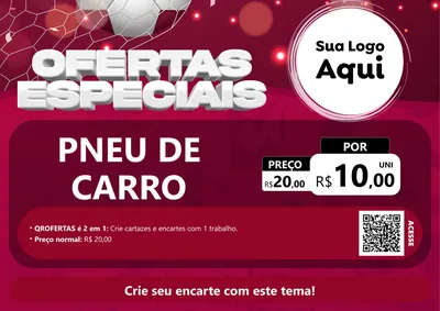 Modelo de Cartaz para Cartaz A4 Horizontal com o tema Ofertas Especiais - Futebol para Auto peças