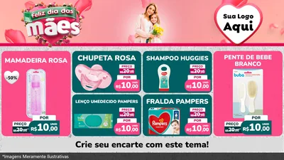 Modelo de TV para TV Horizontal com o tema Feliz Dia das Mães para Bebês