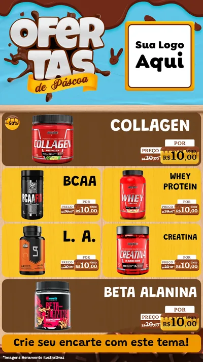 Modelo de TV para TV Vertical com o tema Ofertas de Páscoa para Suplementos alimentares