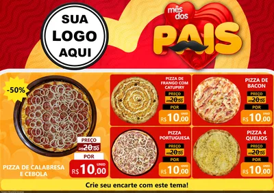 Modelo de Encarte para Encarte A4 Horizontal com o tema Mês Dos Pais para Pizzaria