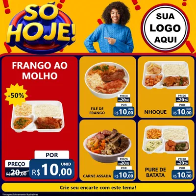 Modelo de Rede Social para Feed Facebook com o tema Só Hoje! para Restaurante