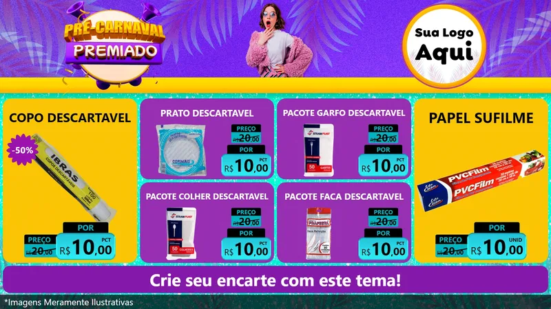 Modelo de TV para TV Horizontal com o tema Pré-Carnaval Premiado para Embalagens