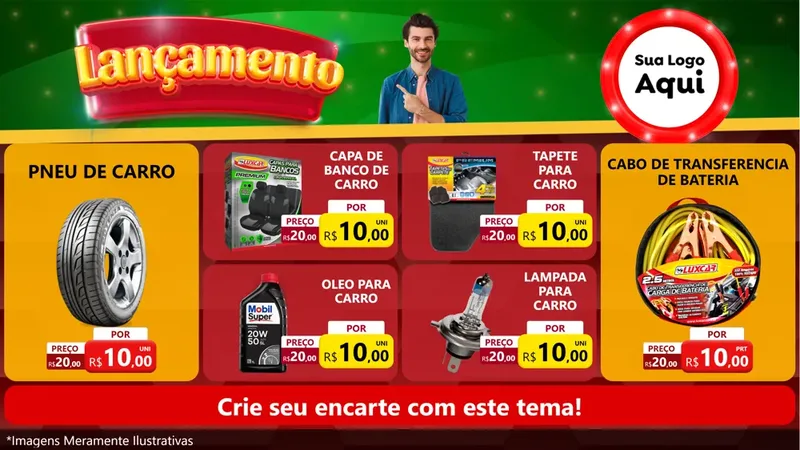 Modelo de TV para TV Horizontal com o tema Lançamento para Auto peças