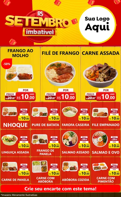 Modelo de Encarte para Encarte Grande com o tema Setembro Imbatível para Restaurante