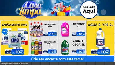 Modelo de TV para TV Horizontal com o tema Casa Limpa para Produtos de Limpeza