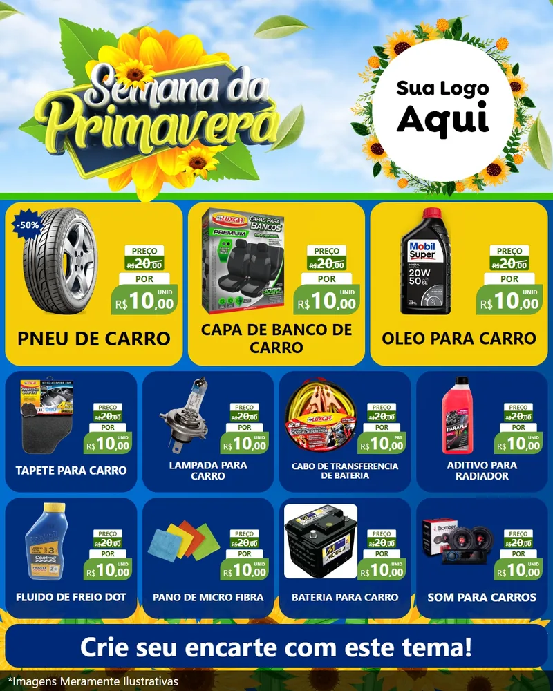 Modelo de Rede Social para Feed Instagram com o tema Semana da Primavera para Auto peças