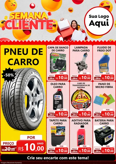 Modelo de Encarte para Encarte A4 Vertical com o tema Semana do Cliente para Auto peças