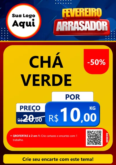 Modelo de Cartaz para Cartaz A4 Vertical com o tema Fevereiro Arrasador para Produtos Naturais