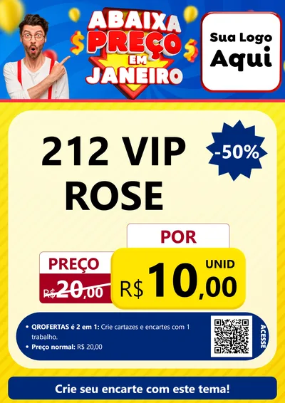 Modelo de Cartaz para Cartaz A4 Vertical com o tema Abaixa Preço em Janeiro para Perfumes