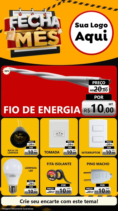 Modelo de Rede Social para Stories com o tema Fecha Mês para Materiais Elétricos