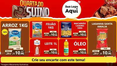Modelo de TV para TV Horizontal com o tema Quarta do Suíno para Supermercado