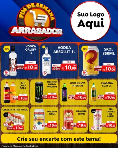 Modelo de Rede Social para Feed Instagram com o tema Fim De Semana Arrasador para Distribuidora de bebidas