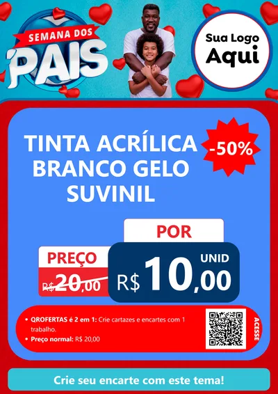 Modelo de Cartaz para Cartaz A4 Vertical com o tema Semana Dos Pais para Tintas e Ferramentas