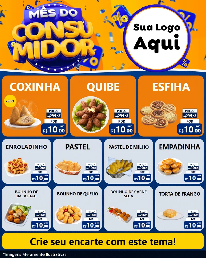 Modelo de Rede Social para Feed Instagram com o tema Mês do Consumidor para Salgadaria