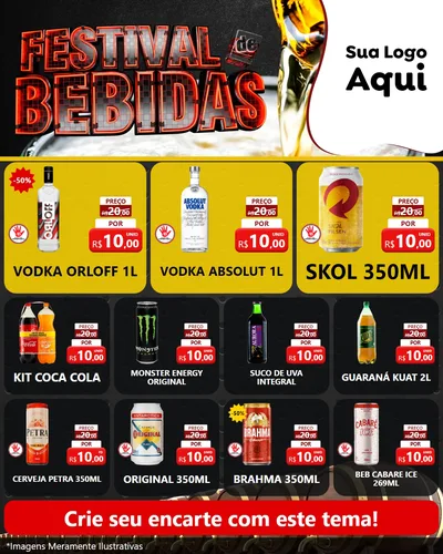 Modelo de Rede Social para Feed Instagram com o tema Festival de Bebidas para Distribuidora de bebidas
