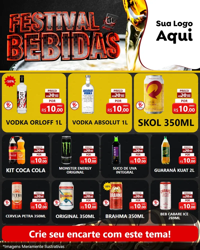 Modelo de Rede Social para Feed Instagram com o tema Festival de Bebidas para Distribuidora de bebidas