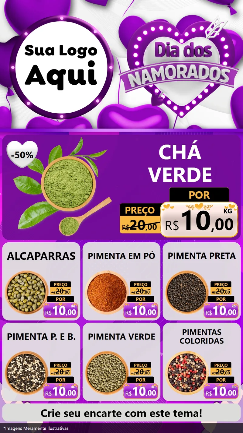 Modelo de Rede Social para Stories com o tema Dia dos Namorados para Produtos Naturais