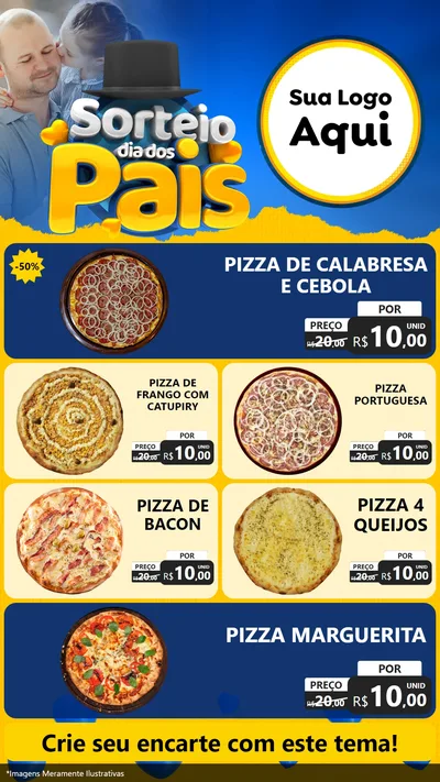 Modelo de TV para TV Vertical com o tema Sorteio Dia Dos Pais para Pizzaria