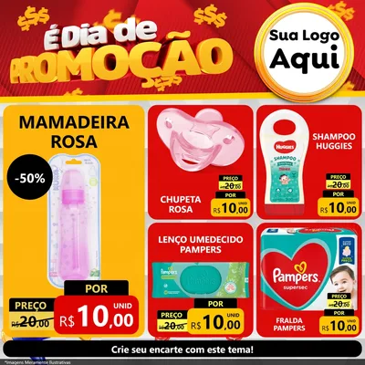 Modelo de Rede Social para Feed Facebook com o tema É Dia De Promoção para Bebês