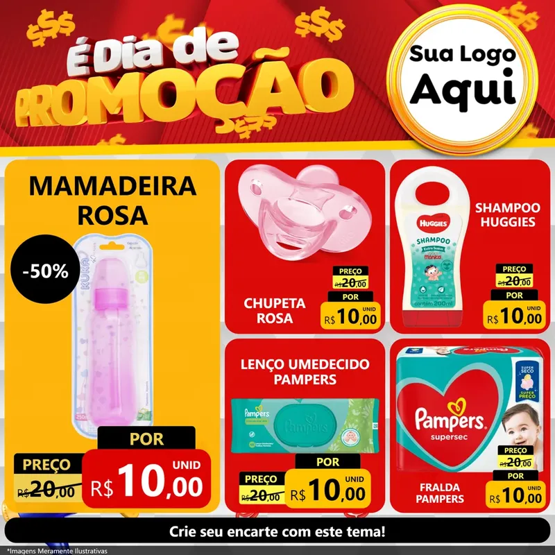 Modelo de Rede Social para Feed Facebook com o tema É Dia De Promoção para Bebês
