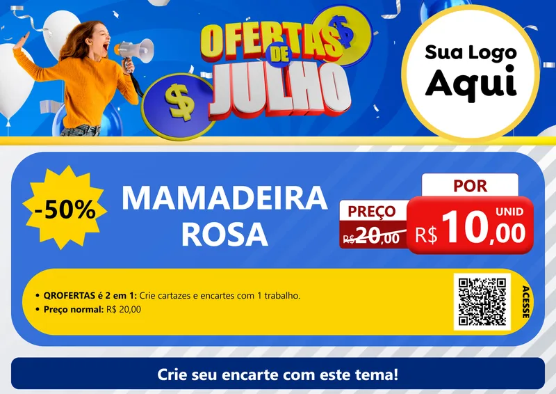 Modelo de Cartaz para Cartaz A4 Horizontal com o tema Ofertas de Julho para Bebês