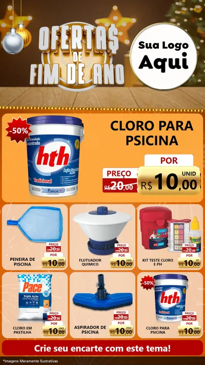Modelo de Rede Social para Stories com o tema Ofertas de Fim de Ano para Produtos para Piscina