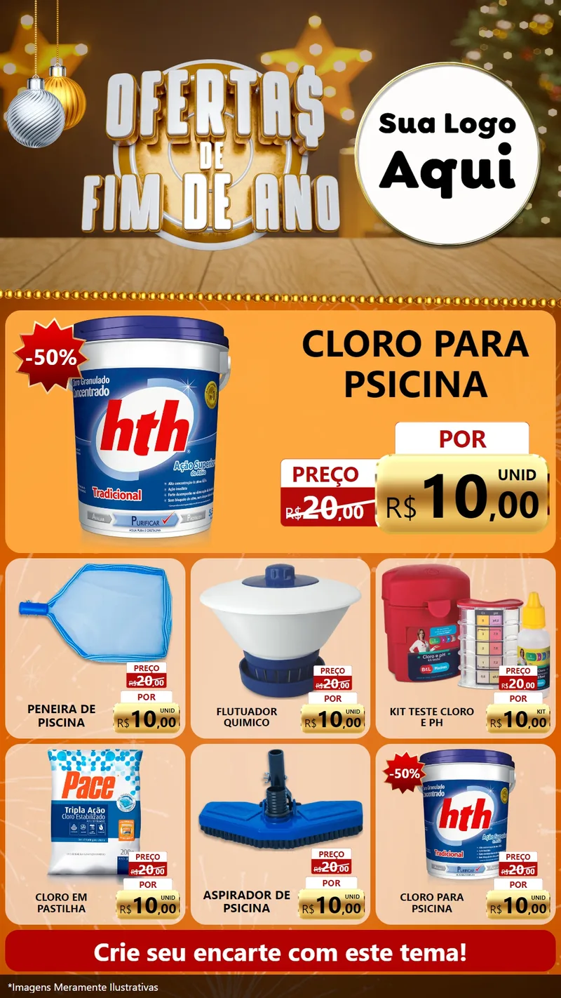 Modelo de Rede Social para Stories com o tema Ofertas de Fim de Ano para Produtos para Piscina
