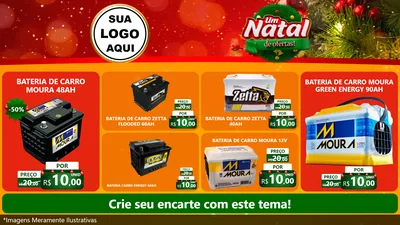 Modelo de TV para TV Horizontal com o tema Um Natal de Ofertas para Baterias Elétricas