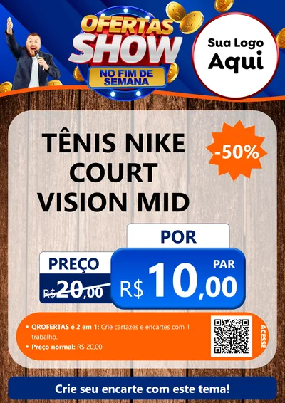 Modelo de Cartaz para Cartaz A4 Vertical com o tema Ofertas Show No Fim De Semana para Calçados