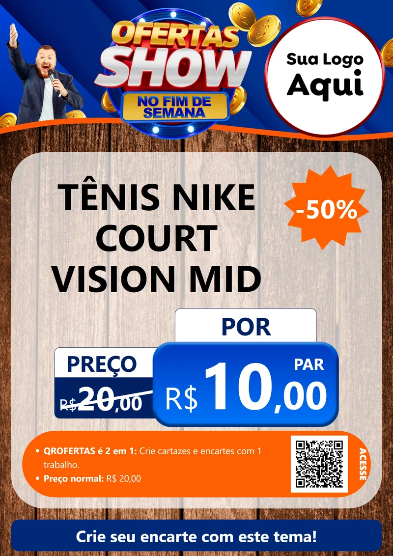 Modelo de Cartaz para Cartaz A4 Vertical com o tema Ofertas Show No Fim De Semana para Calçados