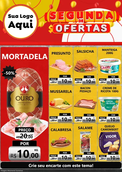 Modelo de Encarte para Encarte A4 Vertical com o tema Segunda de Ofertas para Frios e Laticínios