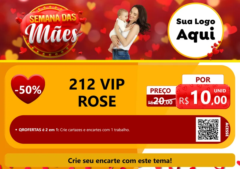 Modelo de Cartaz para Cartaz A4 Horizontal com o tema Semana das Mães para Perfumes
