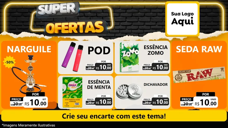 Modelo de TV para TV Horizontal com o tema Super Ofertas para Tabacaria