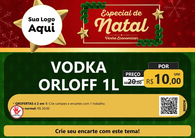 Modelo de Cartaz para Cartaz A4 Horizontal com o tema Especial de Natal para Distribuidora de bebidas