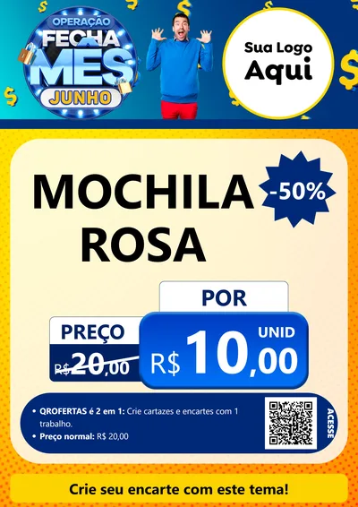 Modelo de Cartaz para Cartaz A4 Vertical com o tema Operação Fecha Mês, Junho para Papelaria
